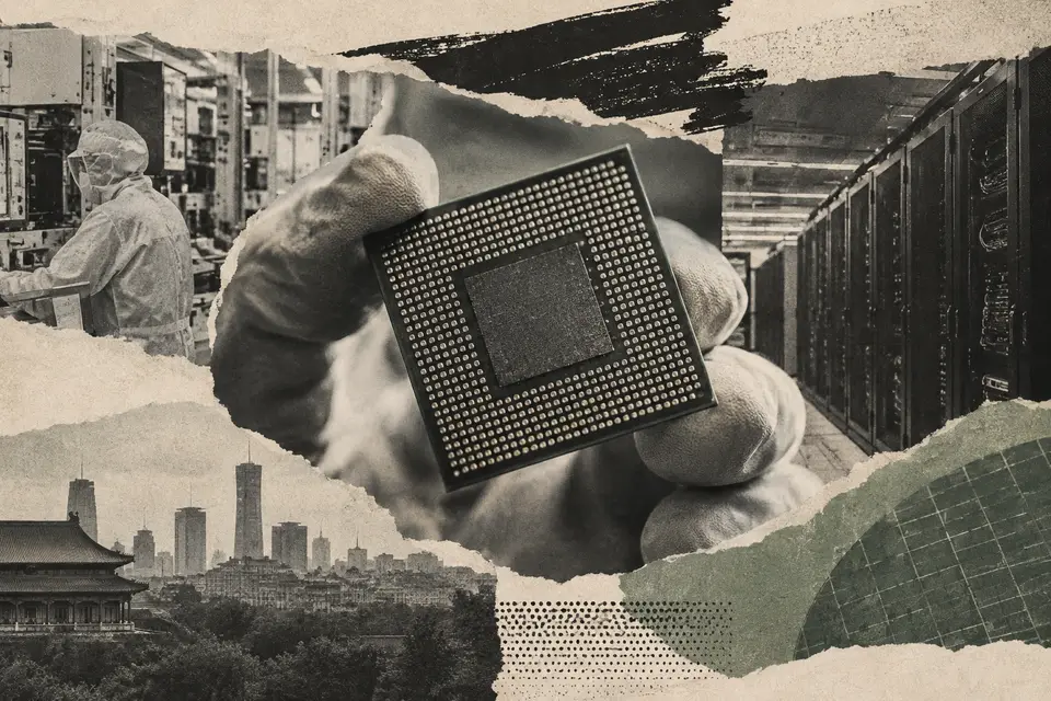Generated editorial illustration for: EVAS Intelligence closes nearly $299M as RISC-V AI chips reach production