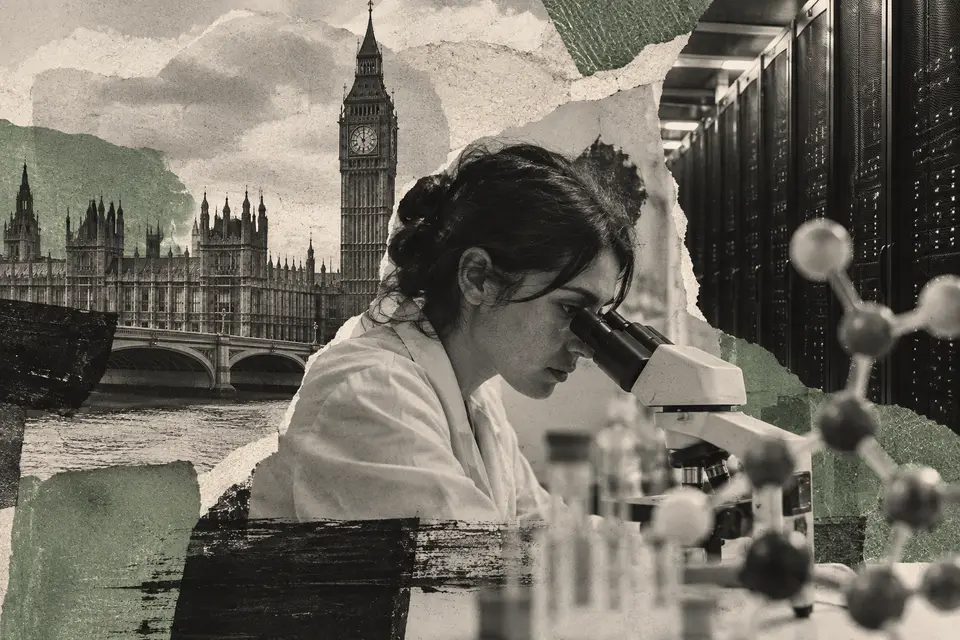 Generated editorial illustration for: Potential Sciences reportedly lines up sovereign AI backing