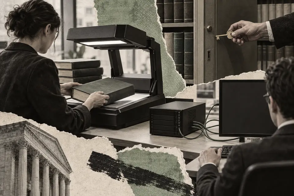 Generated editorial illustration for: Noxtua closes $115M-plus Series C as C.H.BECK takes control
