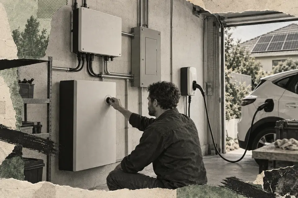 Generated editorial illustration for: Amber Electric raises $56.2M to expand home-energy automation in Europe
